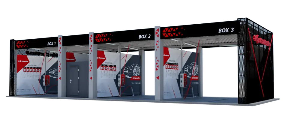 Trixo construction for a BKF self-service car wash